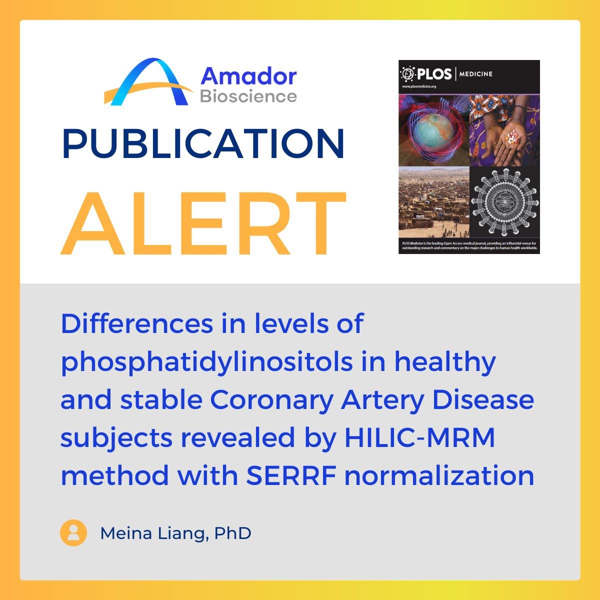 Differences in levels ofphosphatidylinositols in healthy and stable Coronary Artery Disease subjects revealed by HILIC-MRM method with SERRF normalization