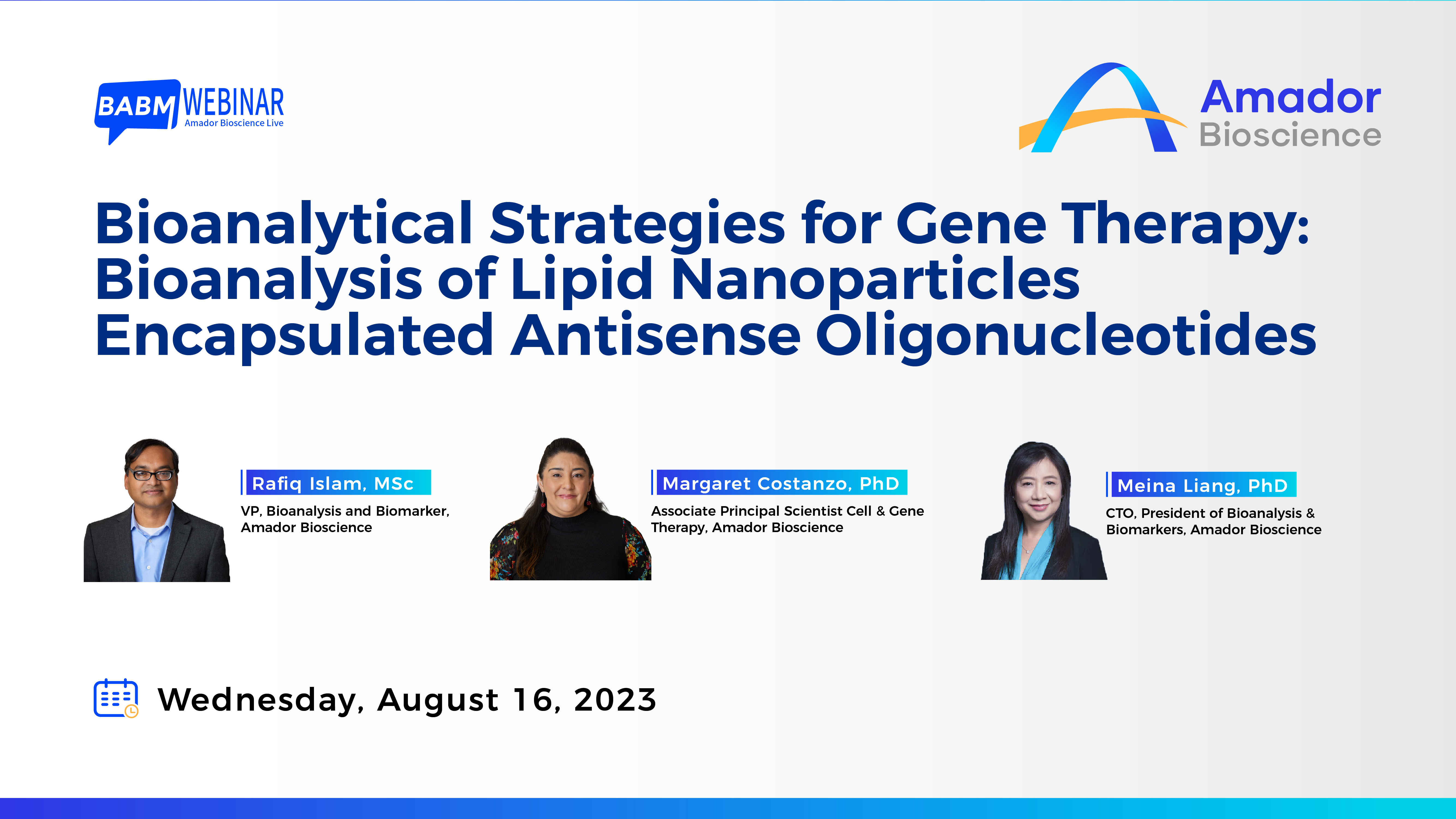 【Webinar】 Bioanalytical Strategies for Gene Therapy: Bioanalysis of Lipid Nanoparticles Encapsulated Antisense Oligonucleotides (with video)