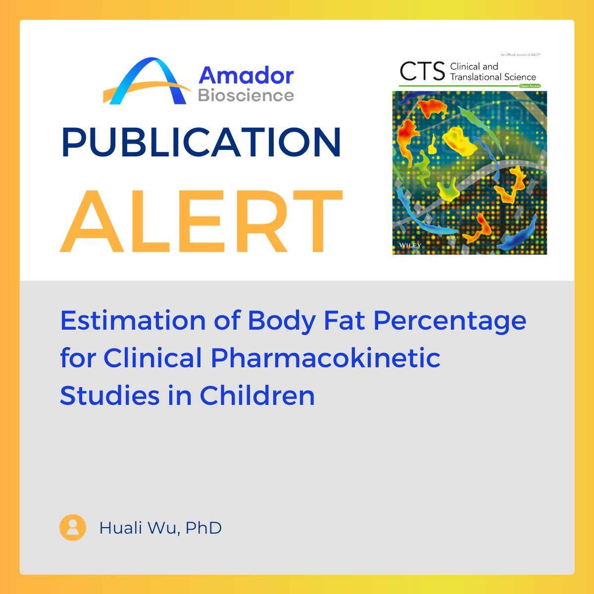 Estimation of Body Fat Percentagefor Clinical Pharmacokinetic Studies in Children